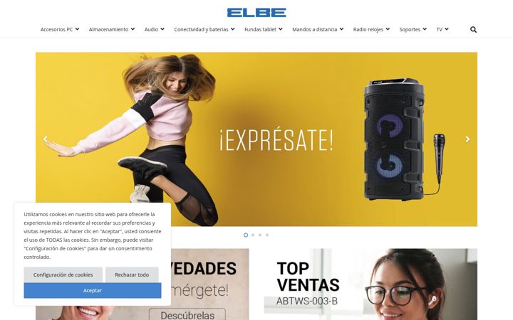 Skjermbilde av elbeproducts.es