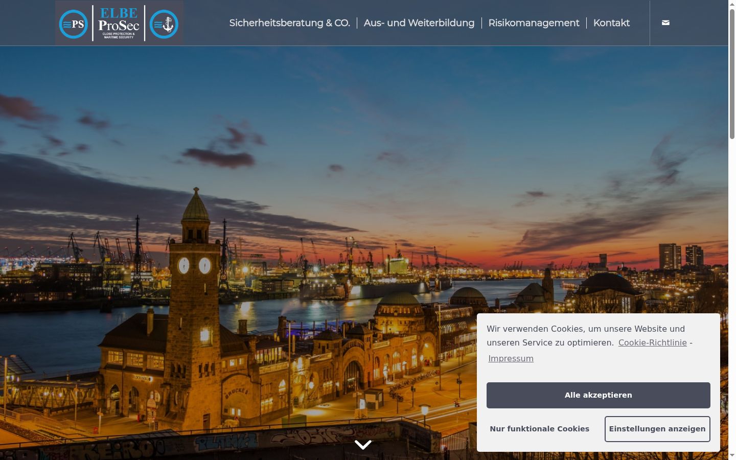 Screenshot des Einwilligungsbanners vor jeglicher Interaktion