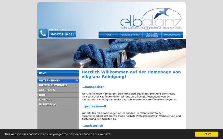 Zrzut ekranu elbglanz-reinigung.de