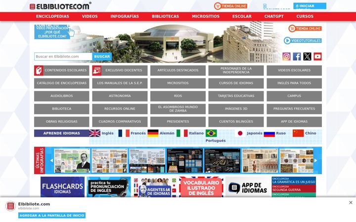 Screenshot of elbibliote.com