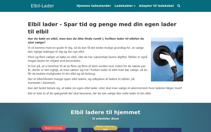 Skærmbillede af elbil-lader.dk