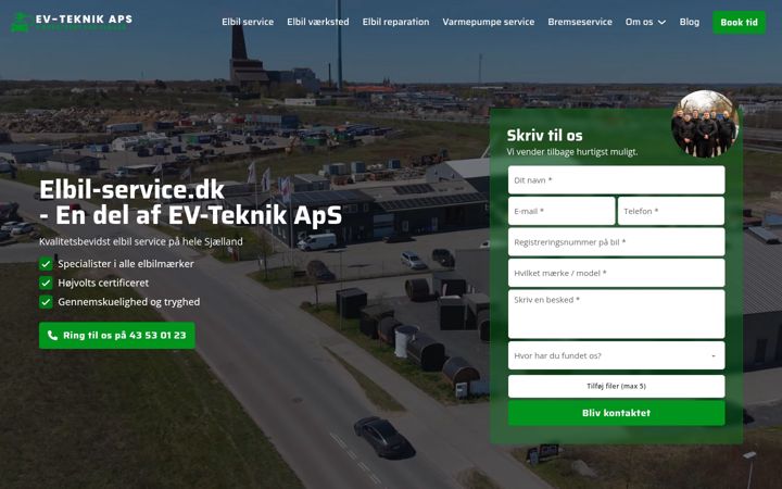Screenshot of elbil-service.dk
