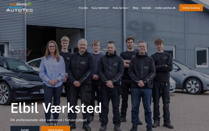 Skærmbillede af elbil-vaerksted.dk