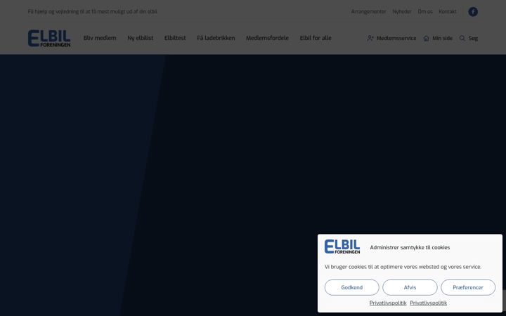 Screenshot von elbilforeningen.dk
