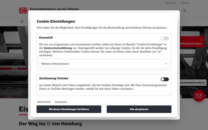 Screenshot di elbinselbruecken-hamburg.de
