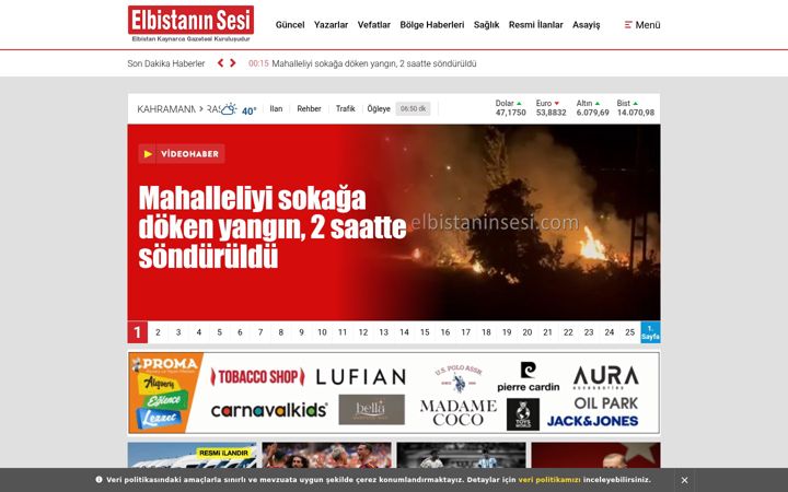 Screenshot of elbistaninsesi.com