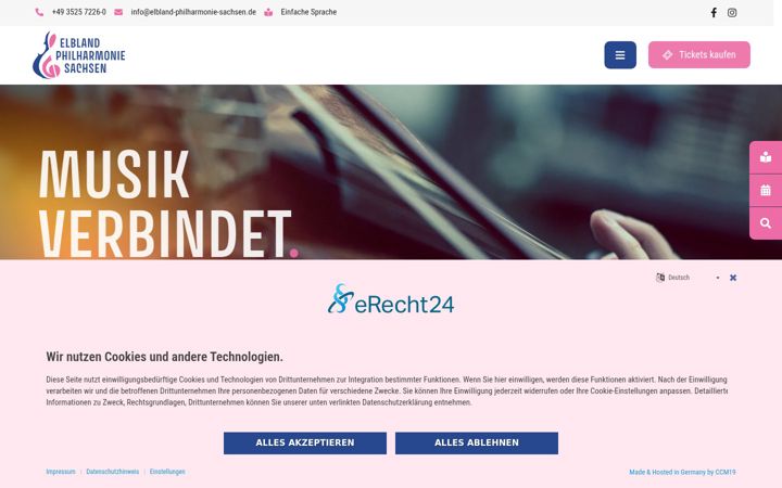 Captura de pantalla de elbland-philharmonie-sachsen.de