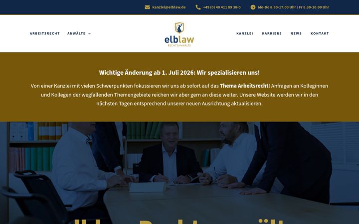 Skjámynd af elblaw.de