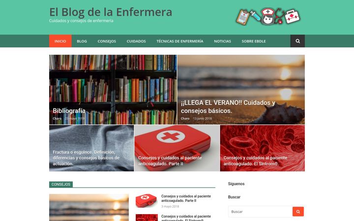 Screenshot of elblogdelaenfermera.com