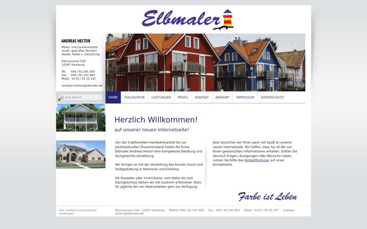 Skjámynd af elbmaler.de