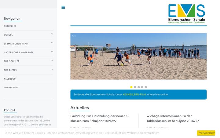 Skjámynd af elbmarschen-schule.de