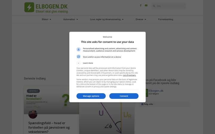 Screenshot von elbogen.dk