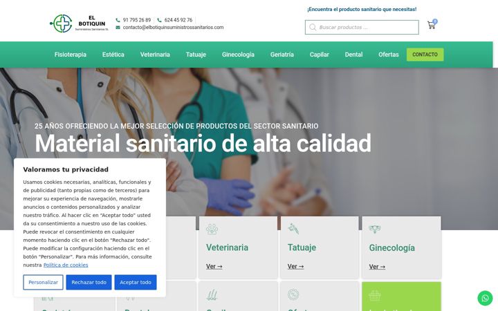 Screenshot of elbotiquinsuministrossanitarios.com