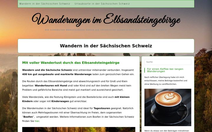 Screenshot van elbsandstein-urlaub.de