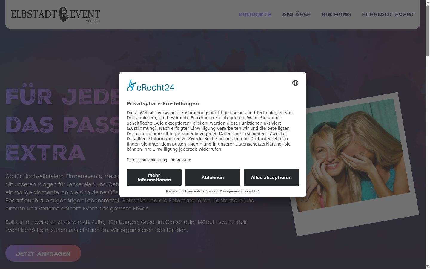 Screenshot of the consent banner shown before any interaction