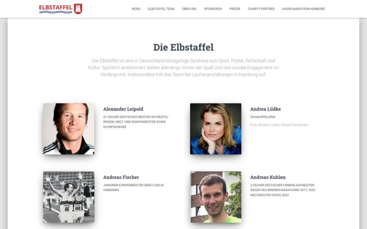 Screenshot van elbstaffel.de