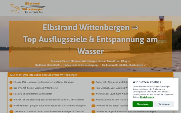 Screenshot van elbstrand-wittenbergen.de