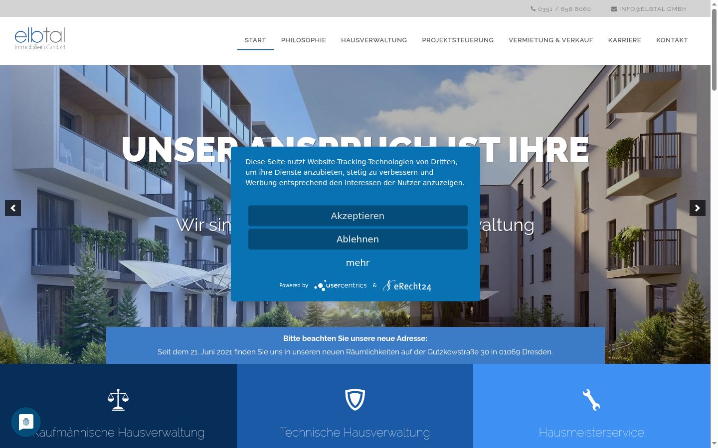 Screenshot of the consent banner shown before any interaction