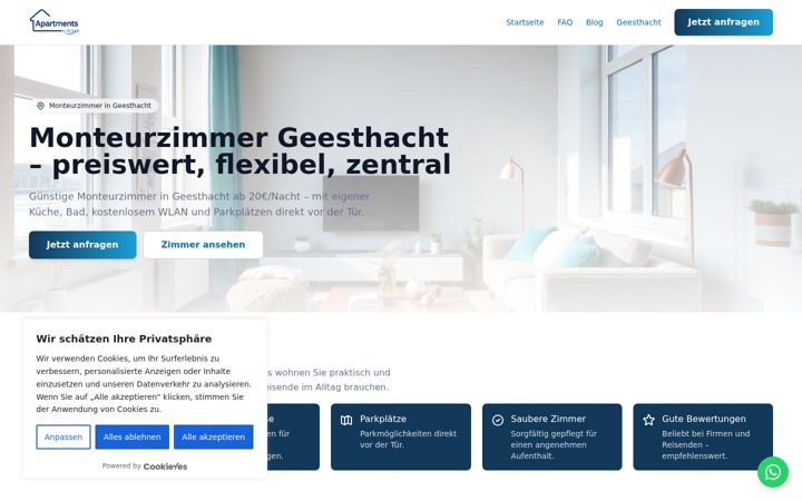 Screenshot of elbufer-apartments.de