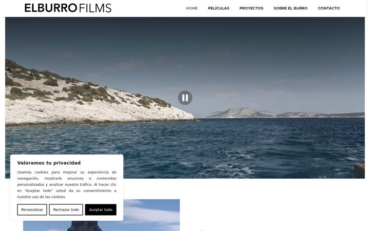 Screenshot of elburrofilms.com
