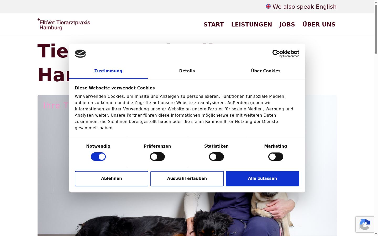Screenshot of the consent banner shown before any interaction
