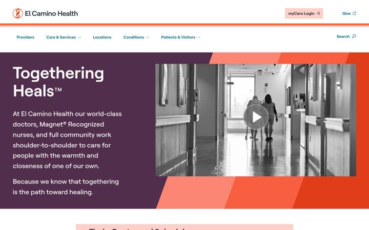 Screenshot of elcaminohospital.org