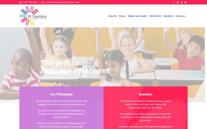 Screenshot of elcaminospanishclasses.com