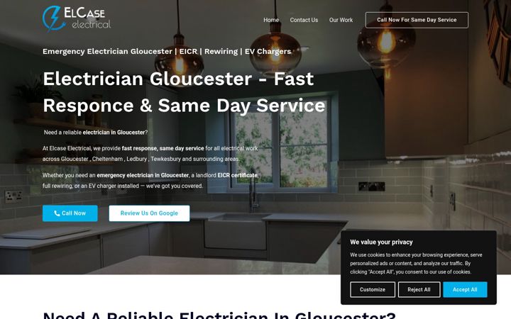 Ekrānuzņēmums no elcase-electrical.co.uk