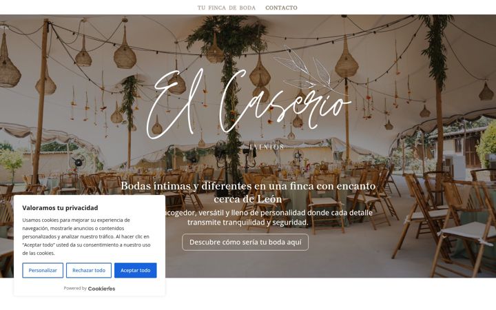 Screenshot of elcaserioeventos.com
