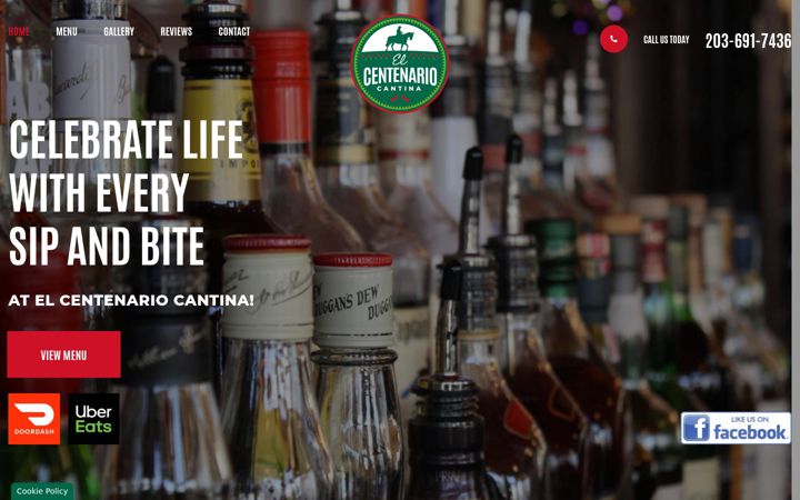 Screenshot of elcentenariocantina.com