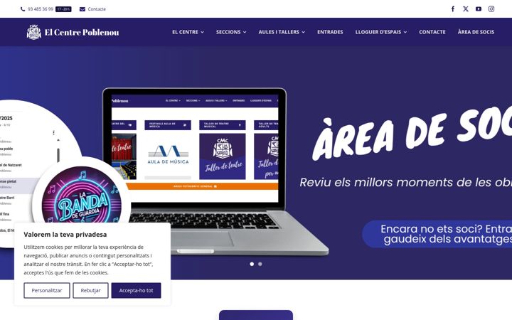 Screenshot of elcentrepoblenou.cat