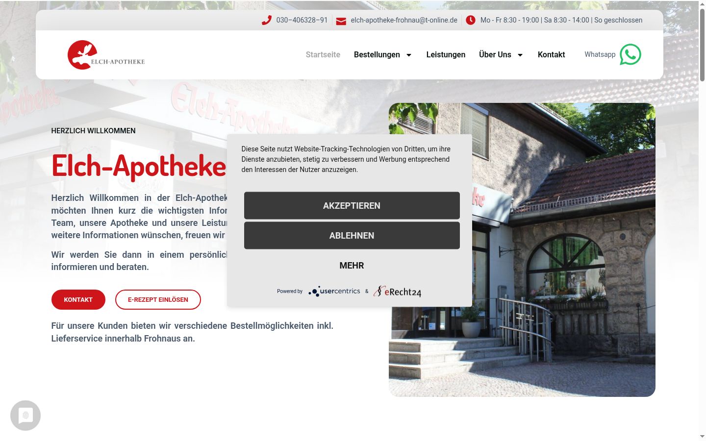 Screenshot del banner di consenso mostrato prima di qualsiasi interazione