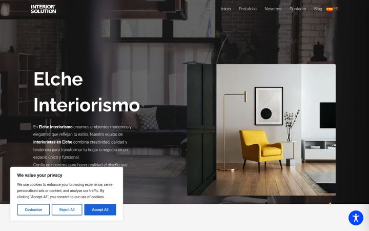 Skjámynd af elche-interiorismo.es