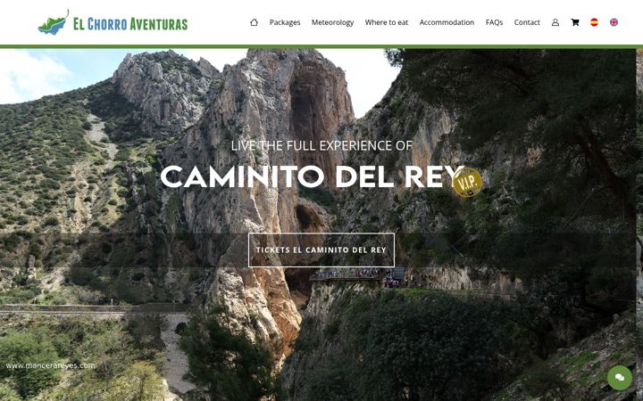 Screenshot of elchorroaventuras.com