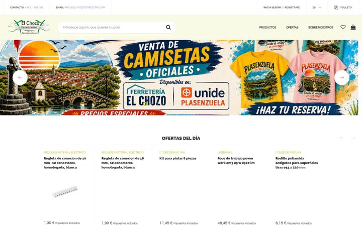 Screenshot of elchozoferreteria.com