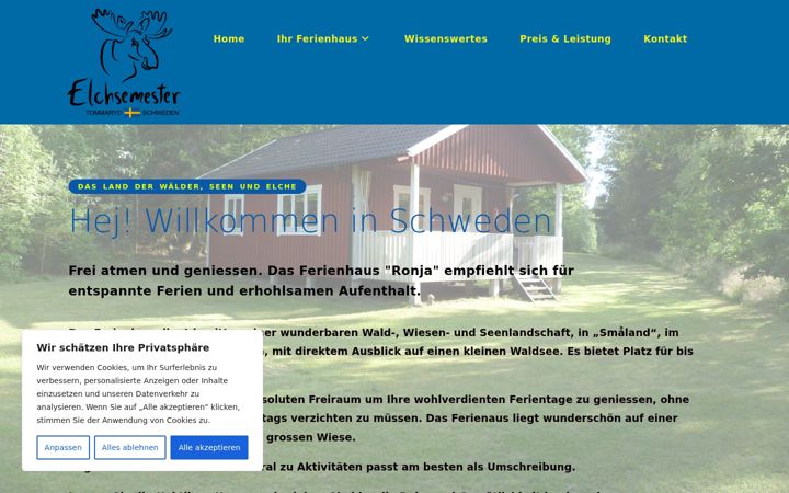 Screenshot von elchsemester.ch