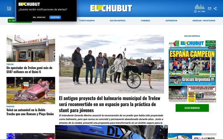 Screenshot of elchubut.com.ar