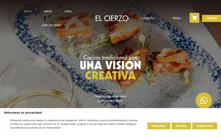 Skjámynd af elcierzorestaurante.es