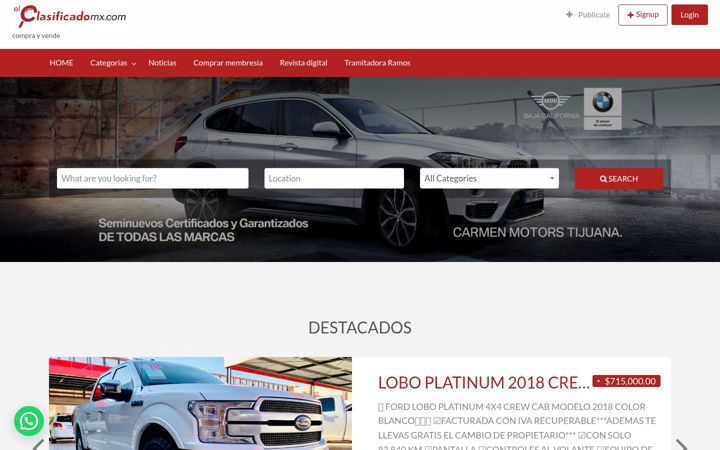 Screenshot of elclasificadomx.com