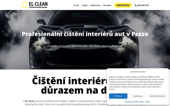 Snímek obrazovky elclean.cz