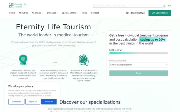 Screenshot of elclinics.com