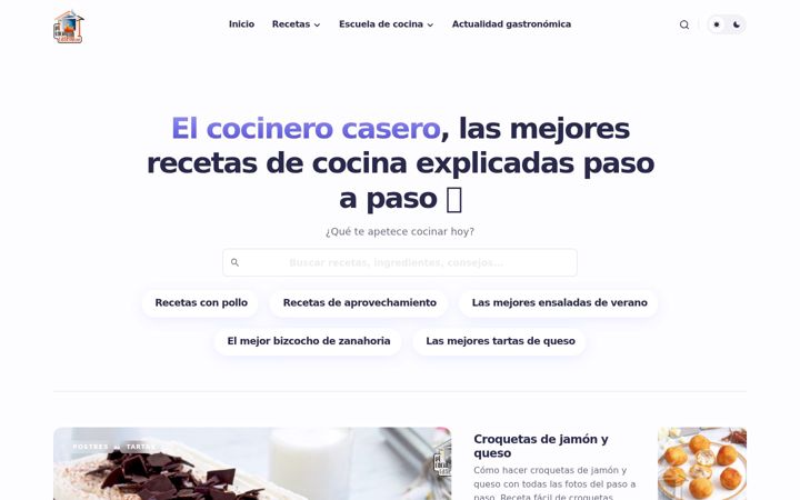 Screenshot of elcocinerocasero.com