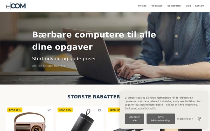 Screenshot von elcom.dk