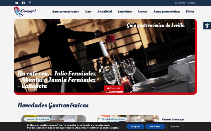 Screenshot of elcomensal.com