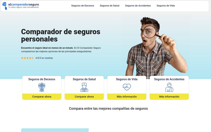 Skjámynd af elcomparadorseguro.es