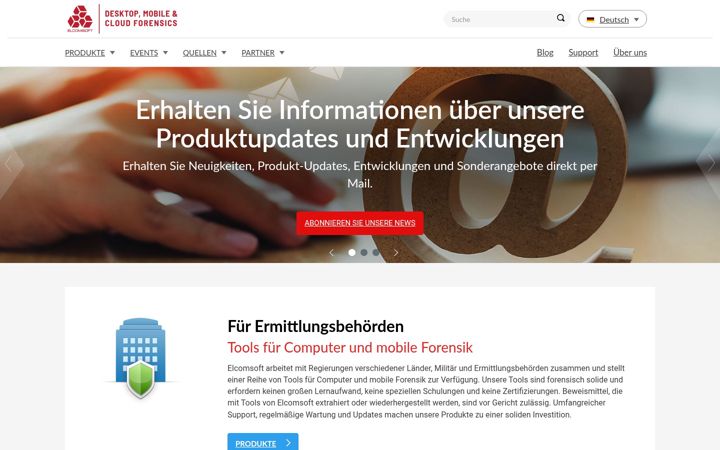 Skærmbillede af elcomsoft.de