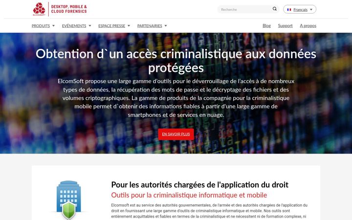 Screenshot di elcomsoft.fr