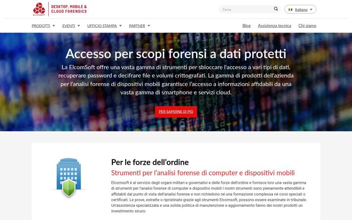Ekraanipilt saidist elcomsoft.it