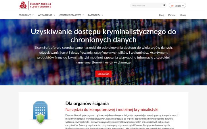 Ekraanipilt saidist elcomsoft.pl