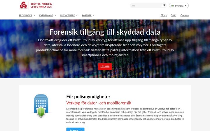 Ekraanipilt saidist elcomsoft.se